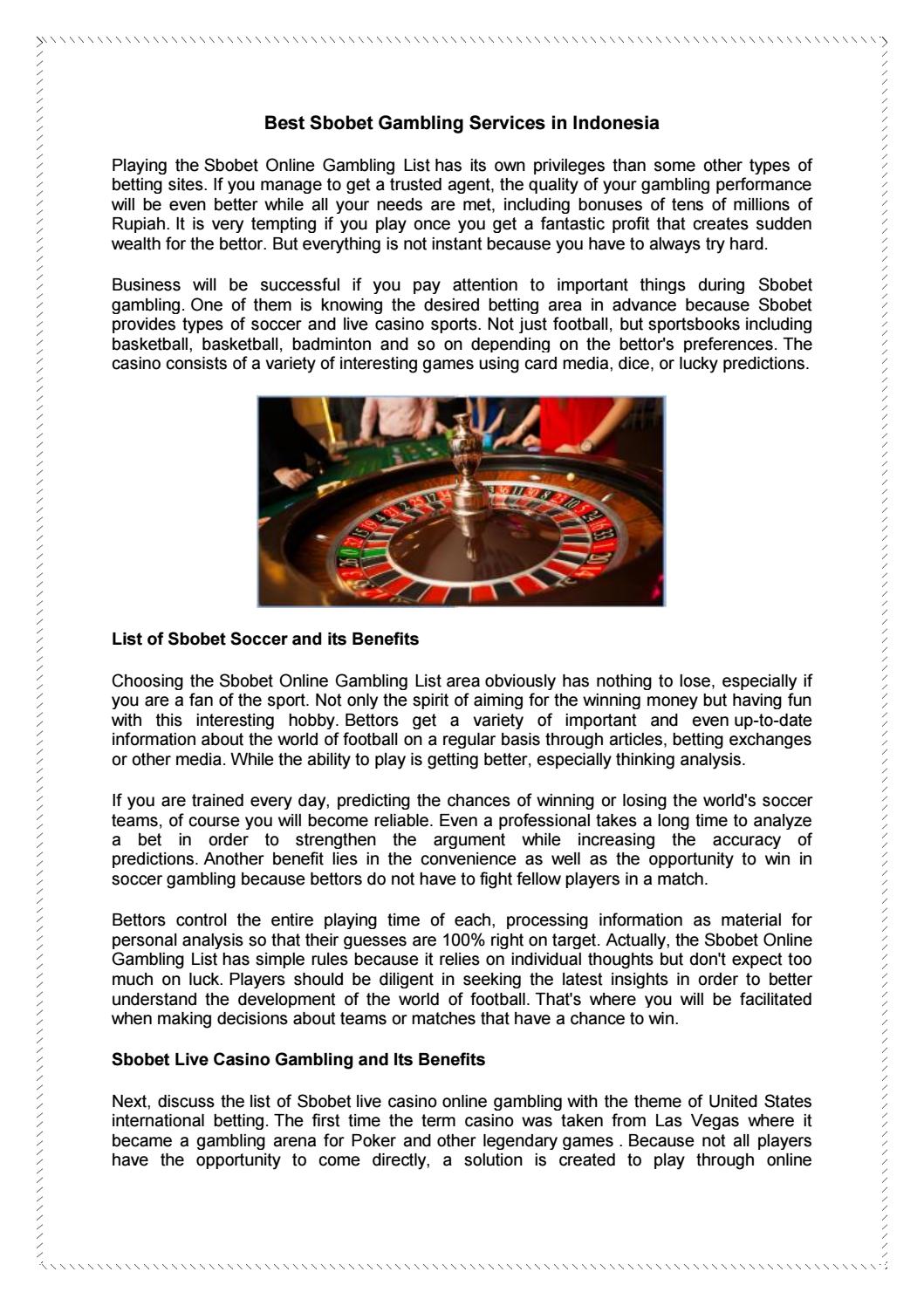 Gambling SboBet